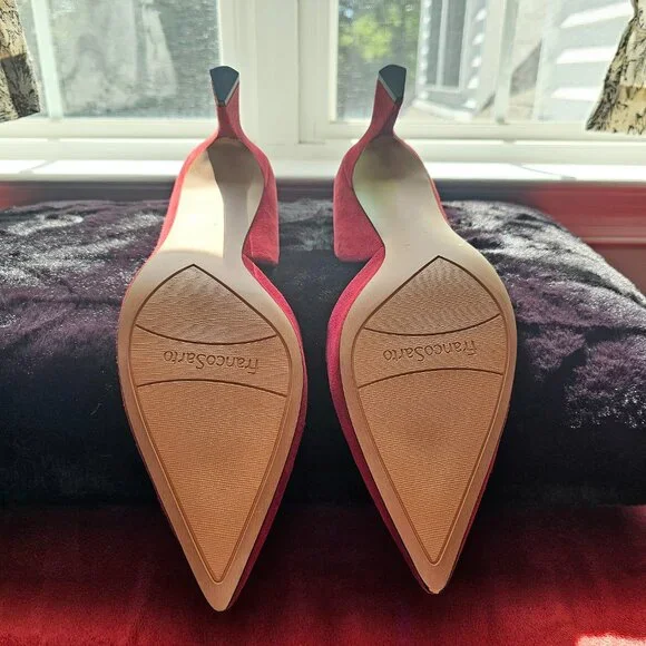 NWOT Franco Sarto Tana Suede Red Heels - Size 9.5 - Picture 10 of 14